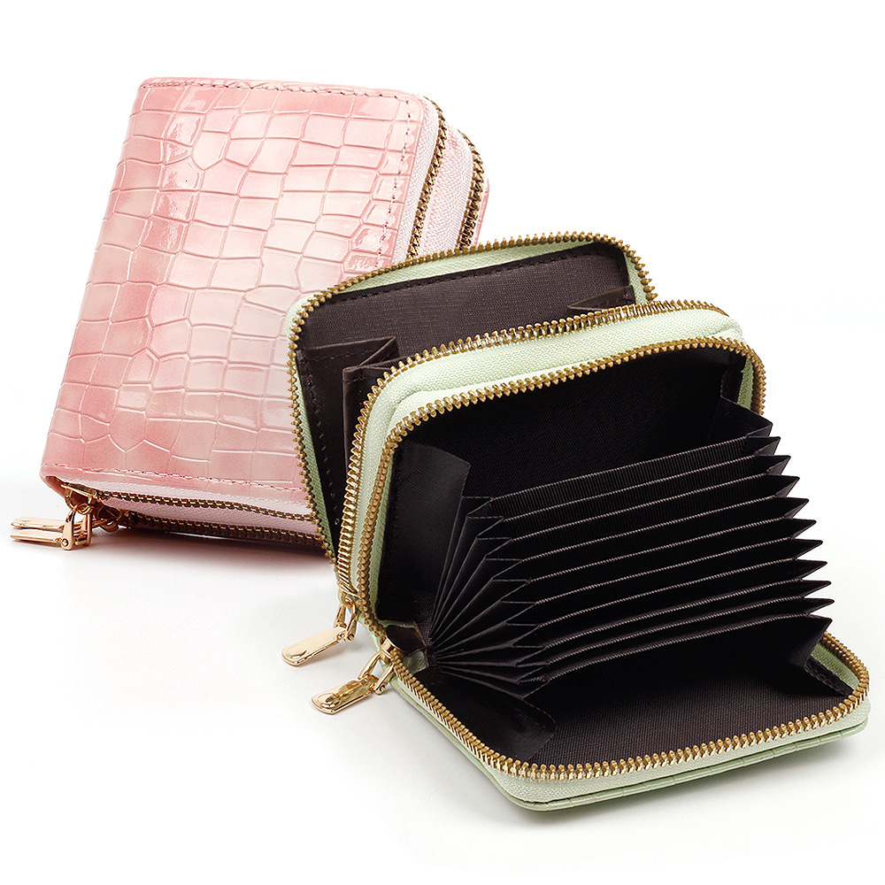 New Crocodile Pattern Organ Double layer Zipper Women's Wallet Large Capacity PU Bag Multi functional Card Bag