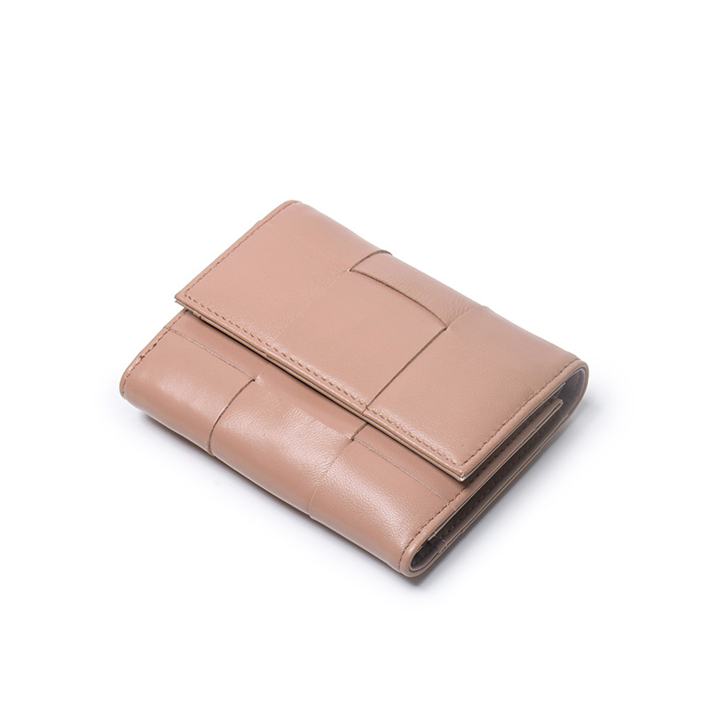 Annmouler Luxury Women Wallets Genuine Leather Card Holders Handmade Woven Money Clip Genuine Leather Coin Purse Brand Wallets