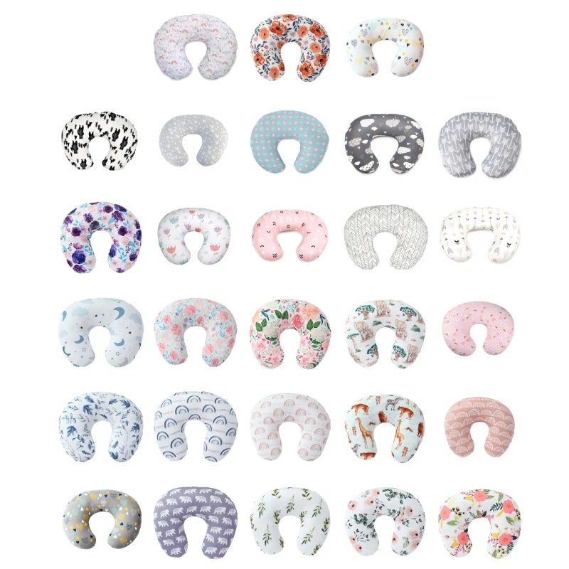 Breastfeeding Pillow Cover Removable U-Shape Nursing Pillow Slipcover for Babies