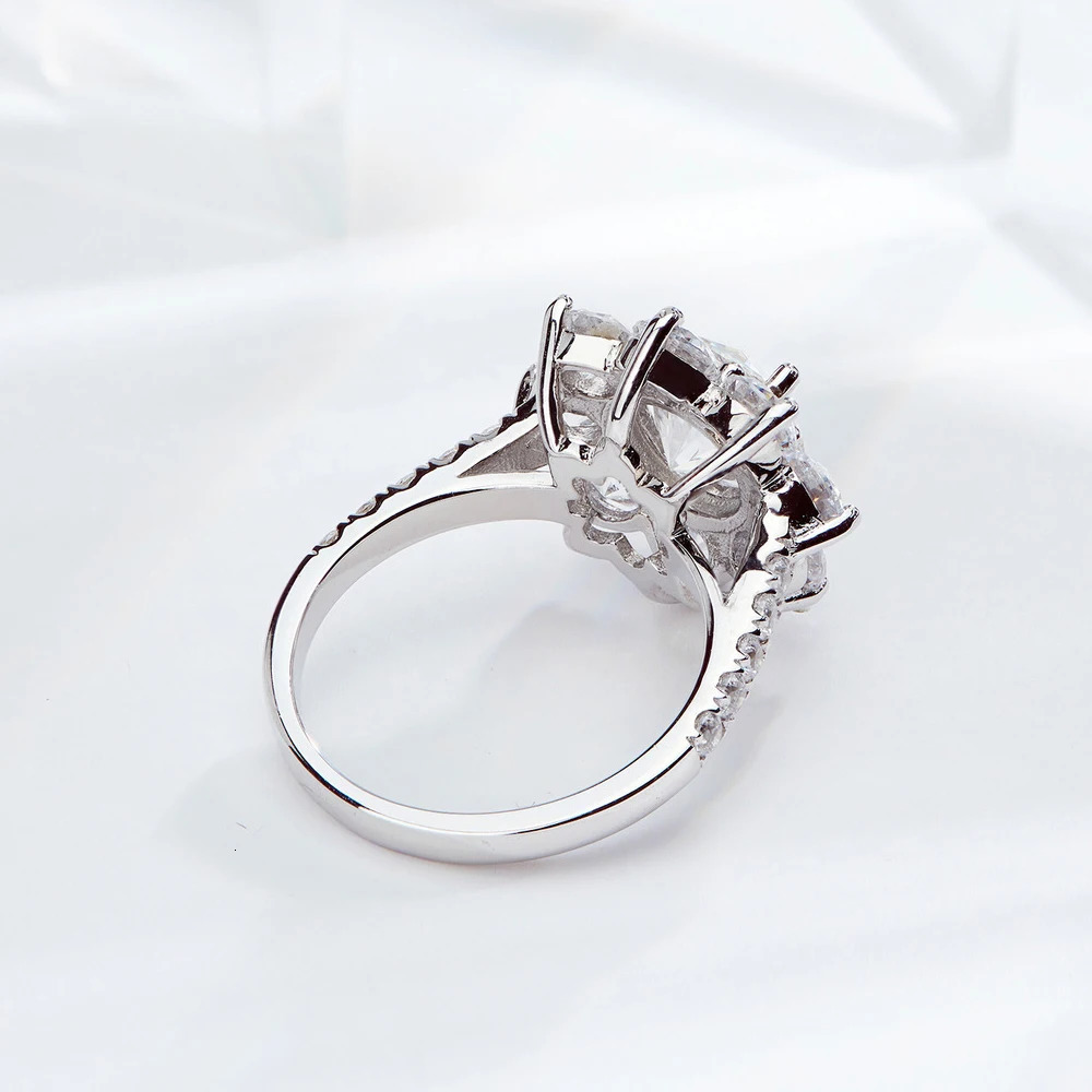 KNOBSPIN D VVS1 Moissnaite Diamond Rings for Women s925 Sterling Sliver Plated 18k white gold Wedding Band Fine Jewelry with GRA 240402