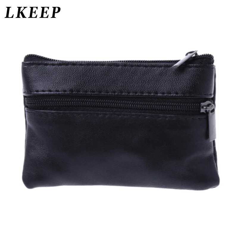 Men Coin Purse Black Leather Single Zipper Multi-Functi Mobile Phe Coin Purse Fi Men Mini WalletXJ241111