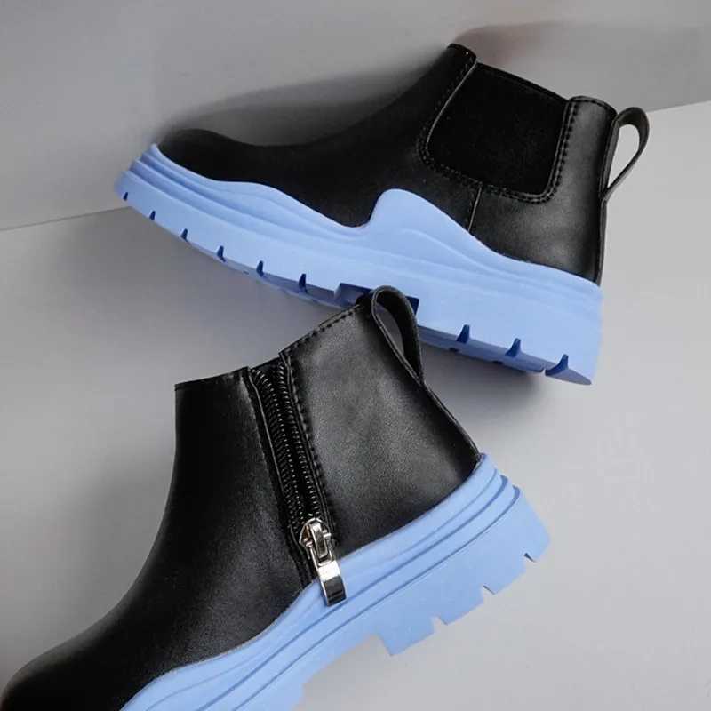 Childrens chimney boots spring/summer new fashionable leather boots childrens round toe casual shoes XZ169 M241102