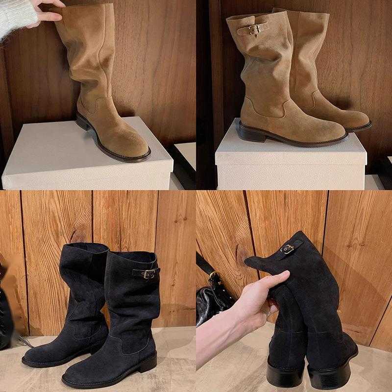 CMM Instant Release s Maillard Round Head Buckle Strap Thick Enough to Keep Up Knees Long Boots Pile Up Knight Boots