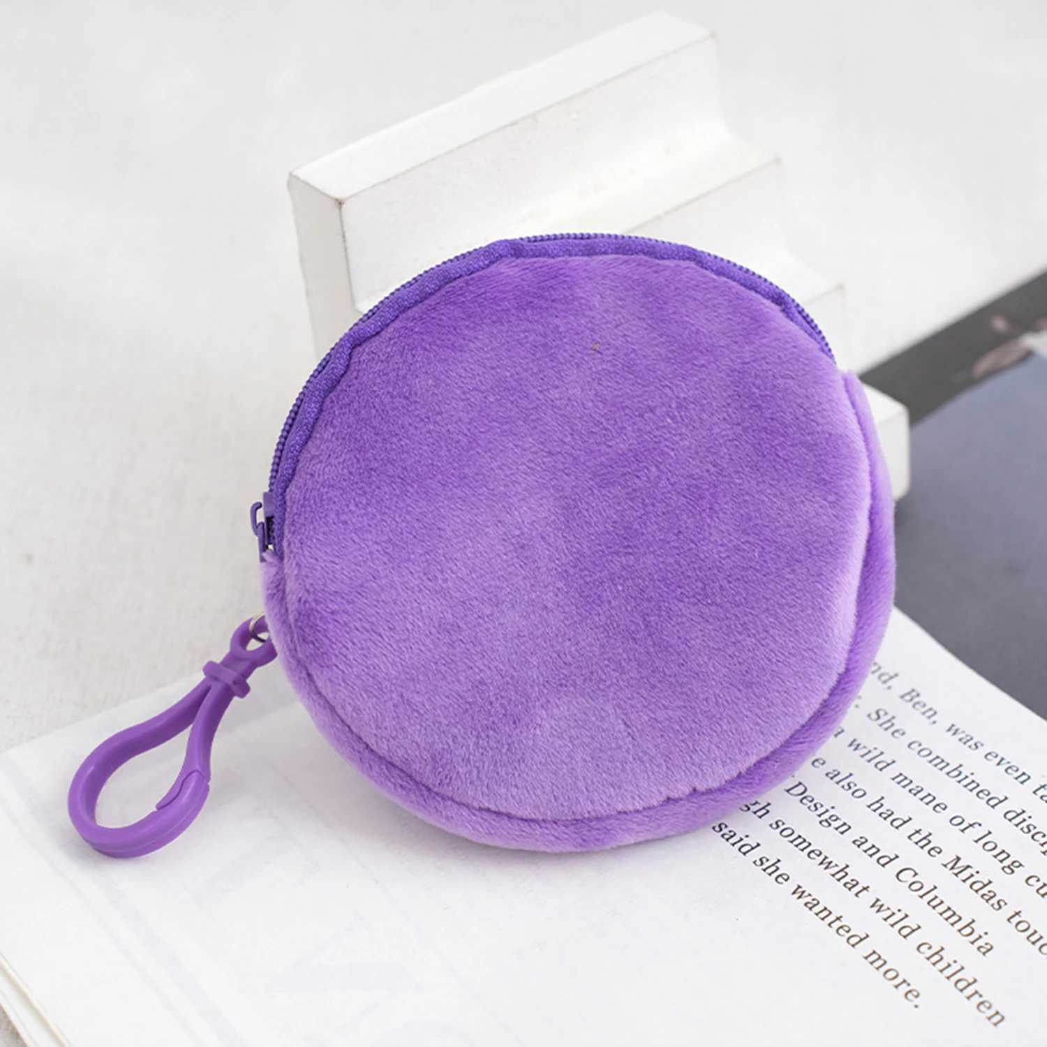 Korean Fi 8.5cm Round Zipper Coin Purse Womens Simple Handbag Card Package Coin Bag Candy Color Purse Key Earphe PouchXJ241111