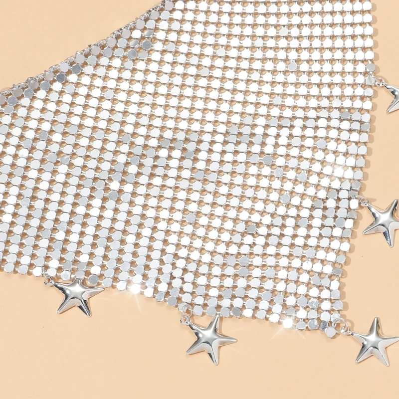 Vintage Scarf Necklace Bling Collar Neckerchief Women Jewelry Lustrous Choker Necklace Female new Party 2025 Sequin Necklace