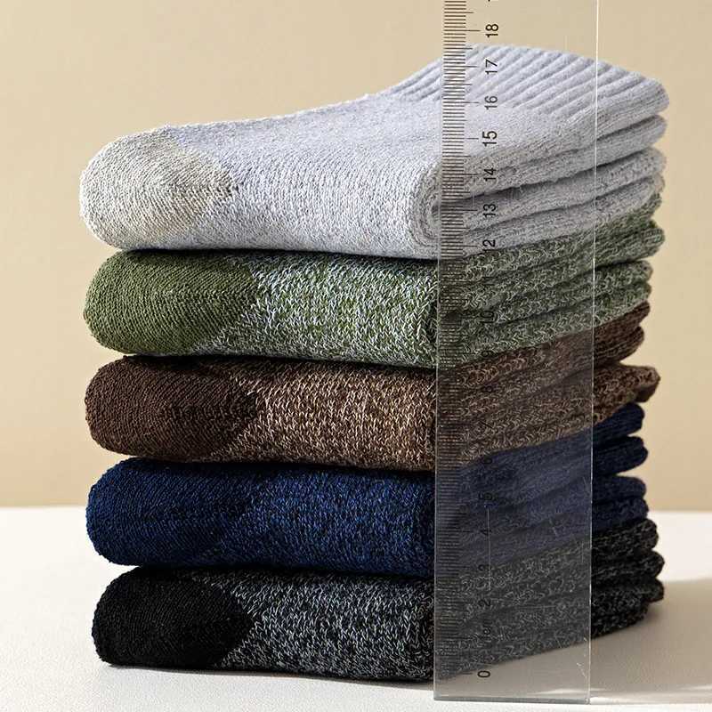 5 Pairs Merino Wool For Men Super Thick Hiking Thermal For Cold Weather LX241102