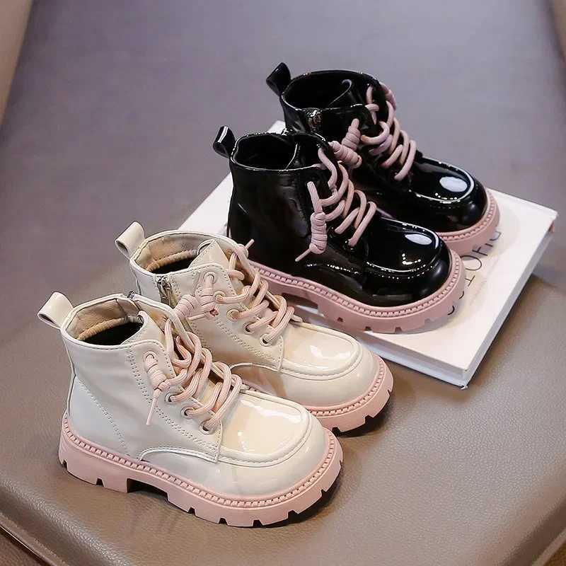 Childrens ankle boots with thick soft sole sweet girl princess boots Pu leather new fashion childrens short boots minimalist trend M241102