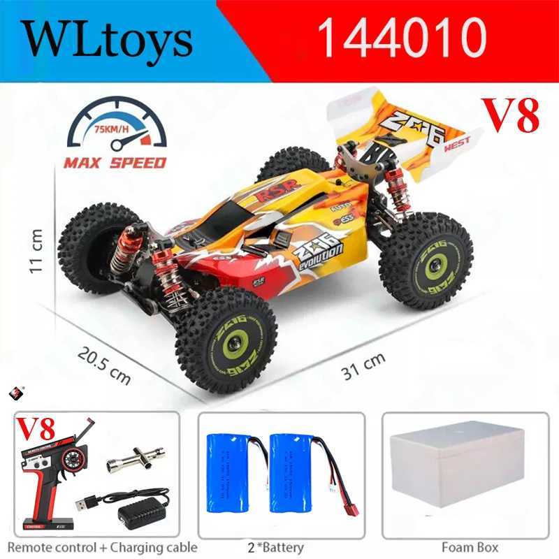 Free shipping WLtoys 144010 and 144001 RC 2.4G 4WD Remote Control Car 75 km/h High Speed Metal Chassis Electric Racing Childrens Gift