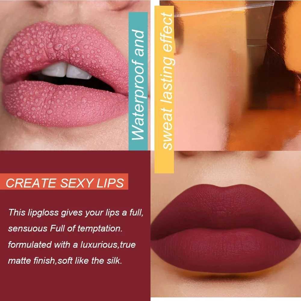 Waterproof Liquid lipstick Matte Velvet lipstick Glossy Red Sexy Cosmetics Naked 6 Color Lasting Without Label W241101