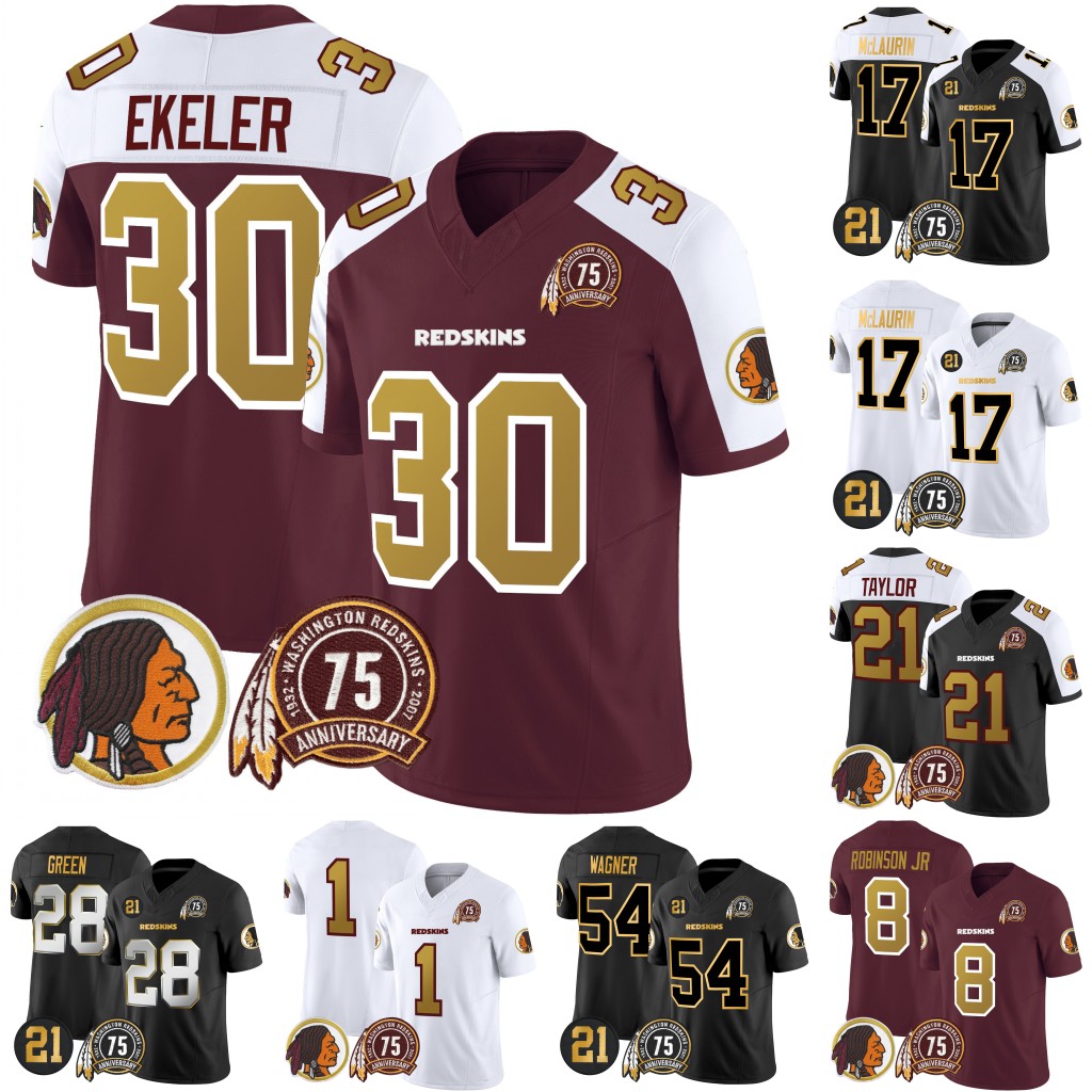 Brissett Fromm McLaurin Howell 75th Patch Football Jerseys Armah Gibson Gore Robinson Jr. Rodriguez Jr. Williams Allen Brown Crowder Dotson1Milne Pringle Samuel