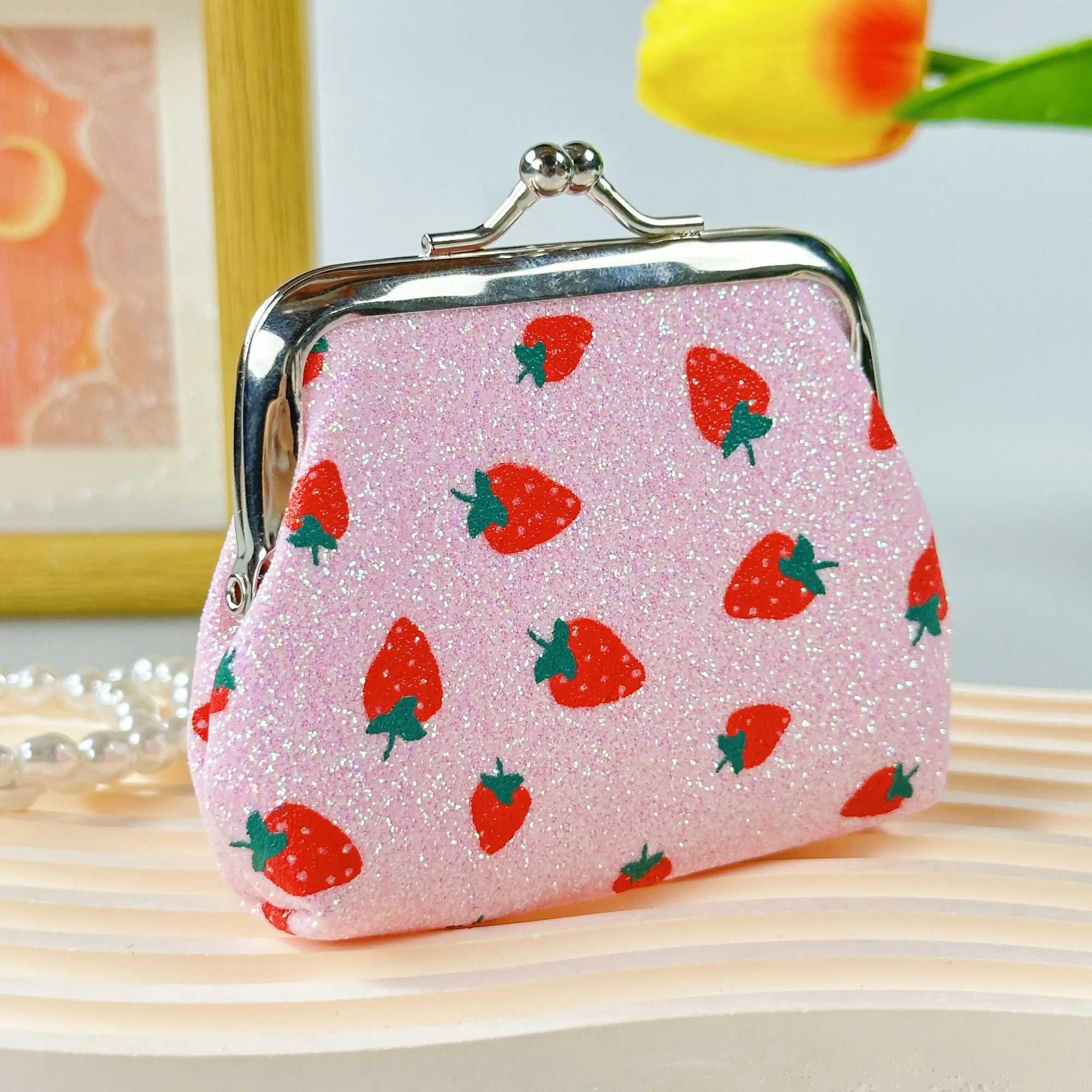 Strberry Printed Mini Coin Purse Clasp Small Bag Coin BagXJ241111