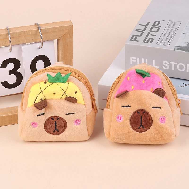 Cute Capybara Plush Wallet Carto Animal Coin Purse Portable Mey Changer Pouch Earphe Storage Bag Birthday GiftsXJ241111