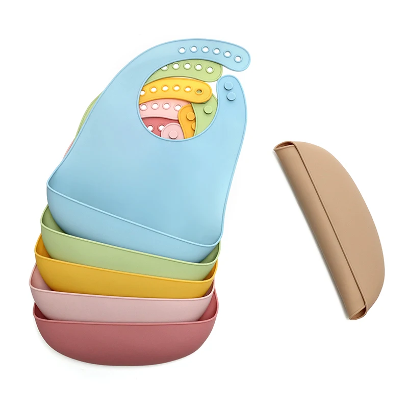 Mother Kids 1PC Soft Silicone 2025 new Waterproof Baby Bib Infant Bibs Newborn Feeding Scarf Adjustable Bibs Burp Cloths Baby Stuff