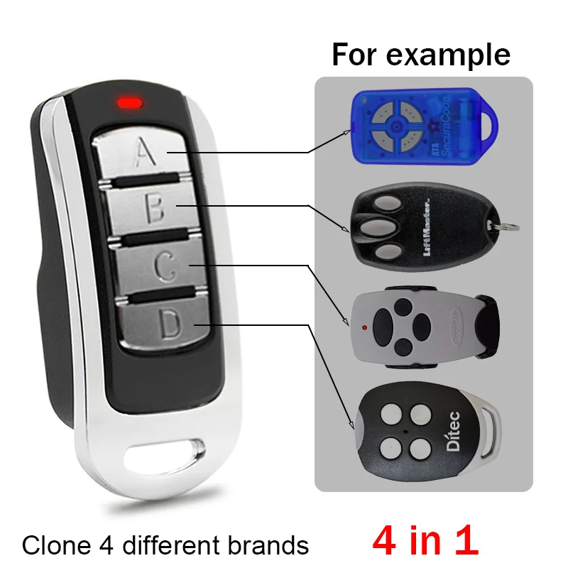 Garage Door Remote Control AUTO SCAN 2025 Multi Frequency Duplicator 280-868MHz Multi Brand 433.92MHz Fixed Rolling new Code Gate Opener