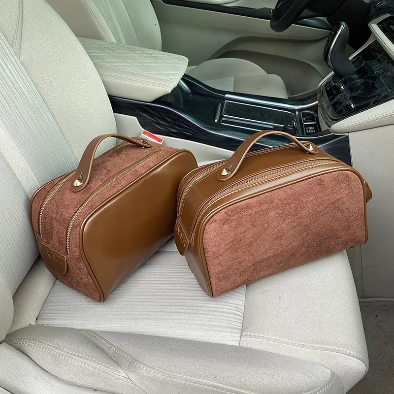 Solid color high beauty makeup bag womens makeup bag large capacity portable travel frosted makeup storage bag 241031