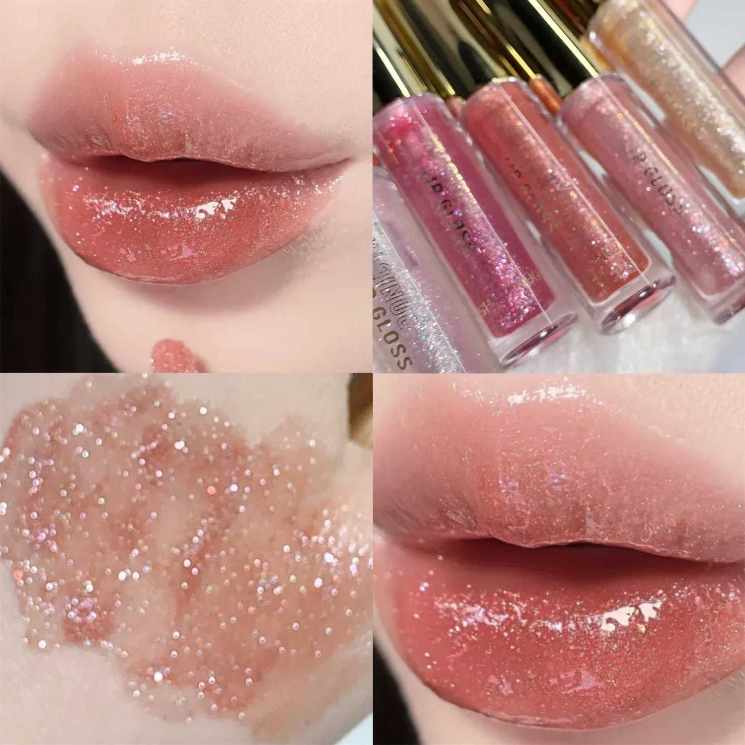 Pearl and diamond glitter lipstick lasting moisturizing gloss lipstick makeup mirror water gloss liquid lipstick W241101