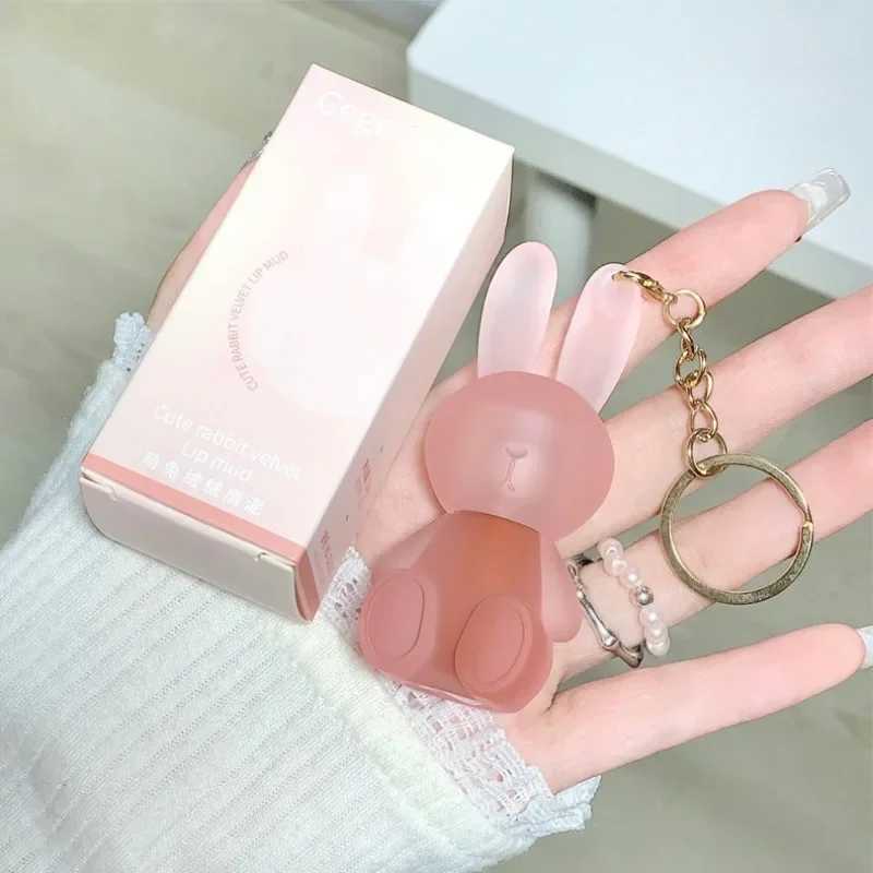 Cute Rabbit Matte Velvet lipstick Summer Cute Rabbit Key Chain lipstick Matte Texture lipstick Pink Red Lip Gloss Colored Cosmetics W241101