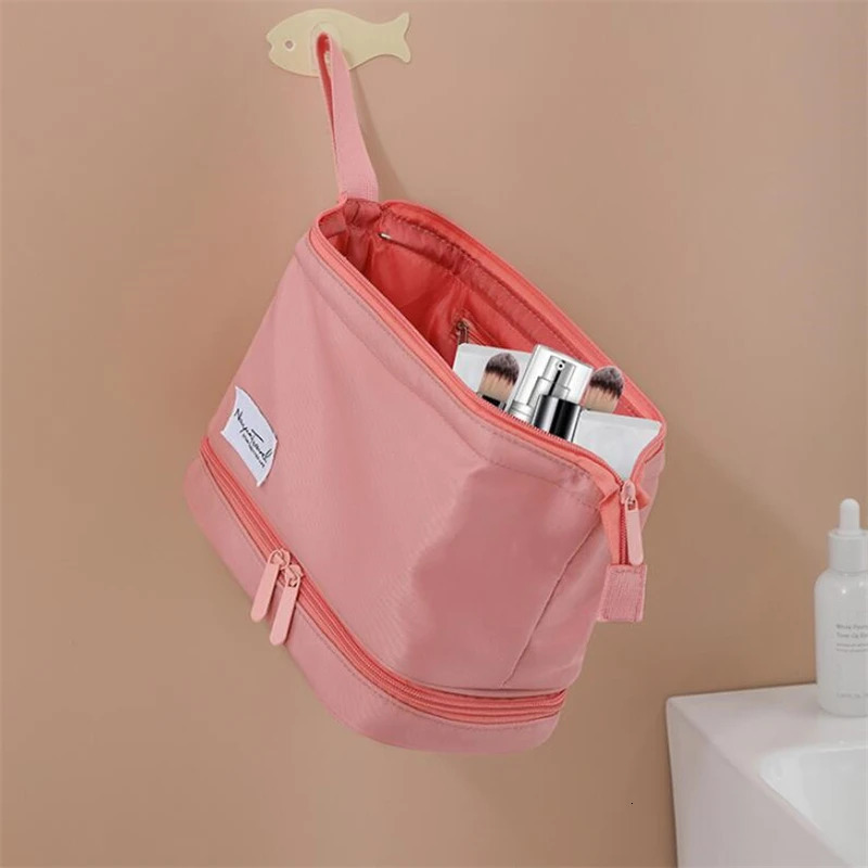 double-layer makeup bag high-capacity makeup bag womens toilet organizer waterproof womens storage box 241031