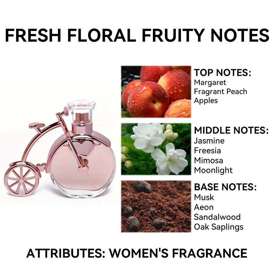 50ML 1.7FL. OZ original perfume womens bicycle shaped perfume flowers and fruits lasting creativity romantic giftsXJ250409