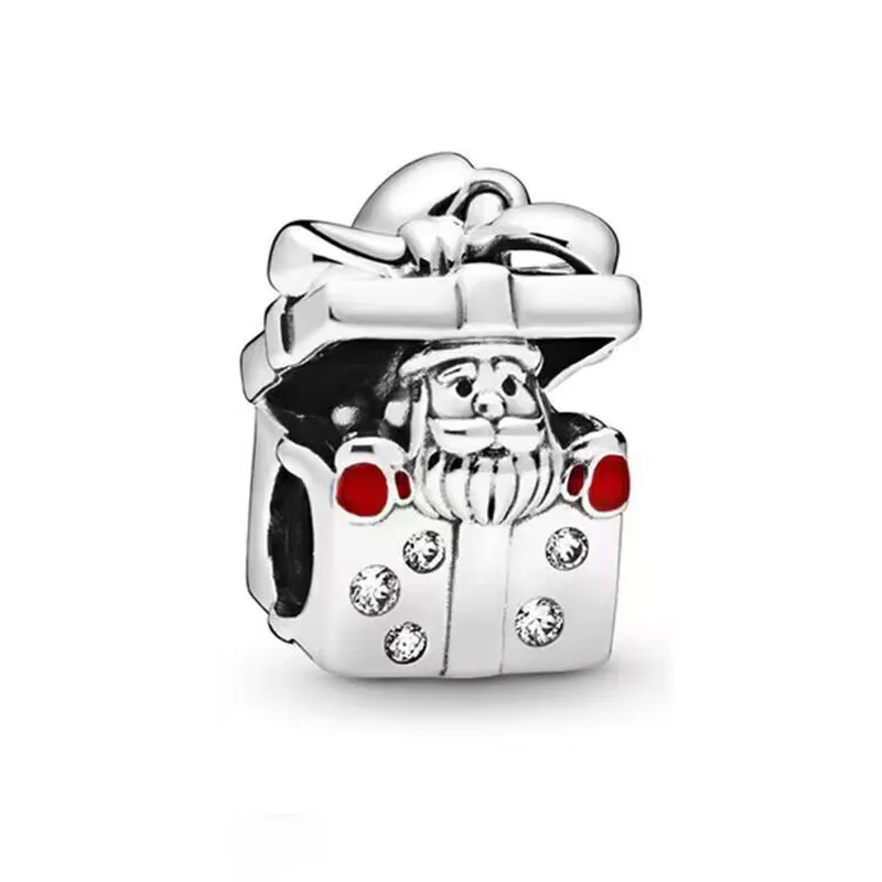 New European charm Christmas gift, snowman, wooden horse, monster, suitable for Pandora bracelet DIY female jewelry