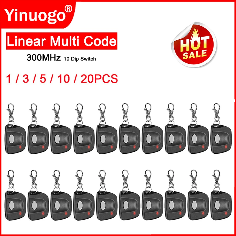 For 300MHz 10 Dip Switch Multi-Code 3089 new 308911 1089 2025 3060 3083 Gate Remote Control Linear MCS308911 MCS412001 Garage Door Opener