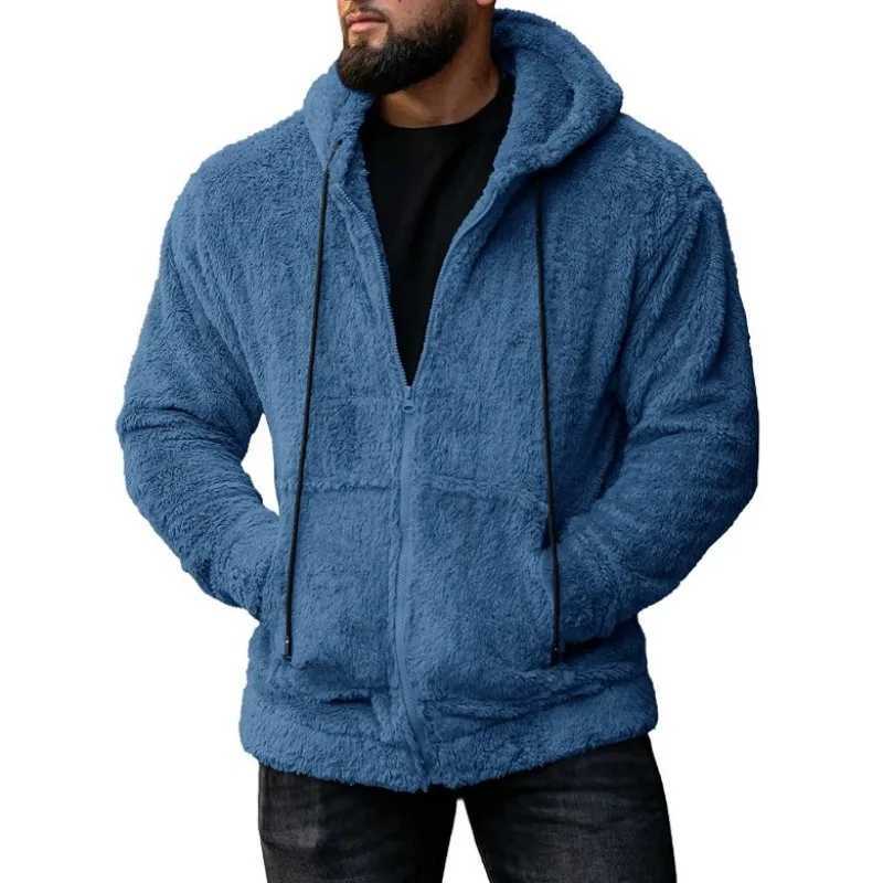 Fashionable mens hoodie casual long Slve hoodie with zipper winter warm outdoor hoodie W241102