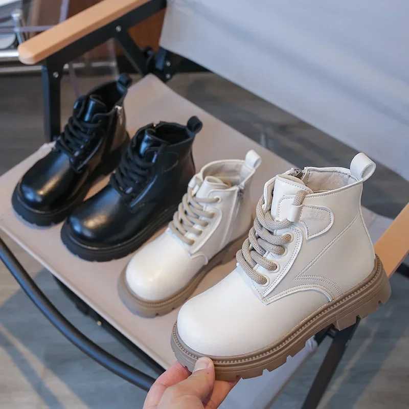 Ankle Boots Solid Color Versatile Kids Short Boots with Side Zipper Autumn New Children Fashion Boots Soft Sole M241102