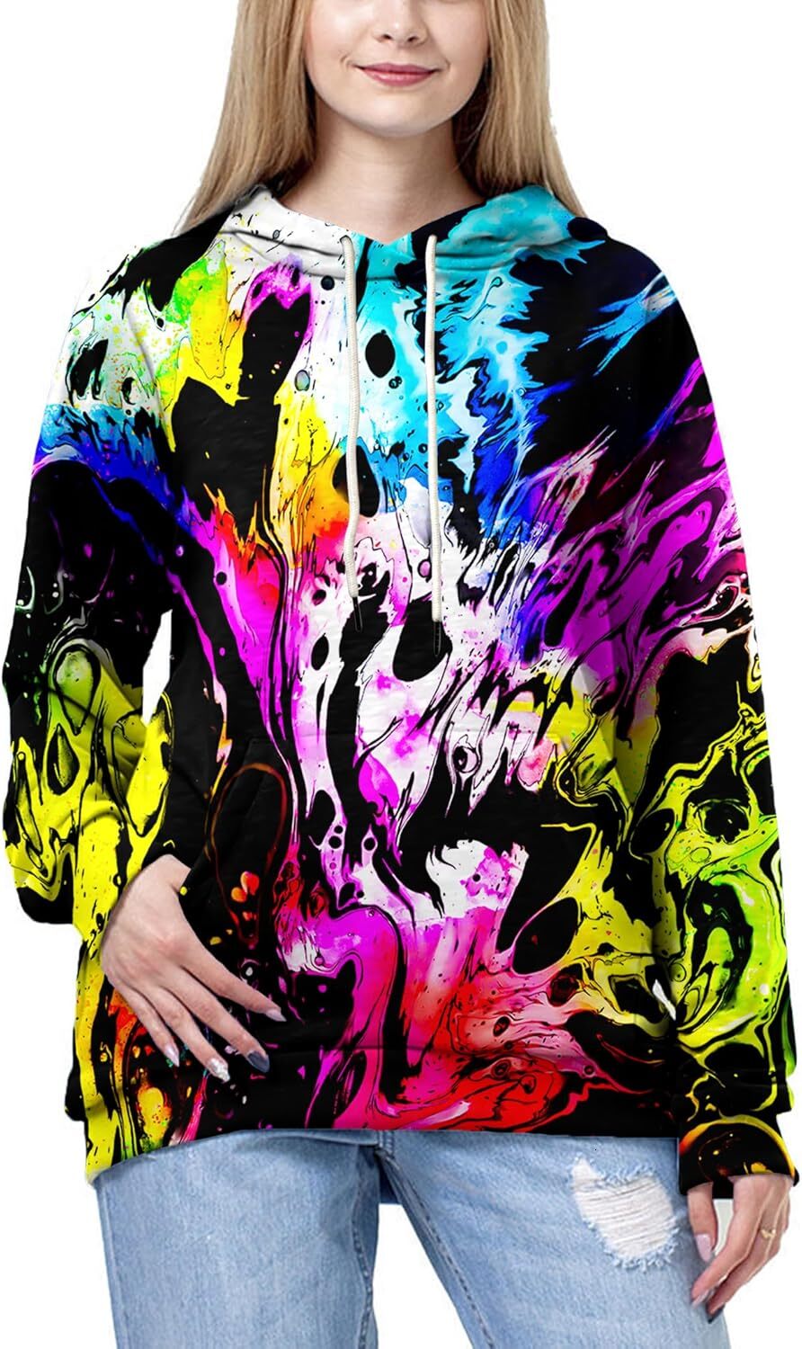Hoodie for Mens Womens Unisex 3D Printed Hooded Sweatshirt Casual Pullover Hoodie with Big Pockets Graphic Hoodies Graffiti art sweatshirt Pullover Lo