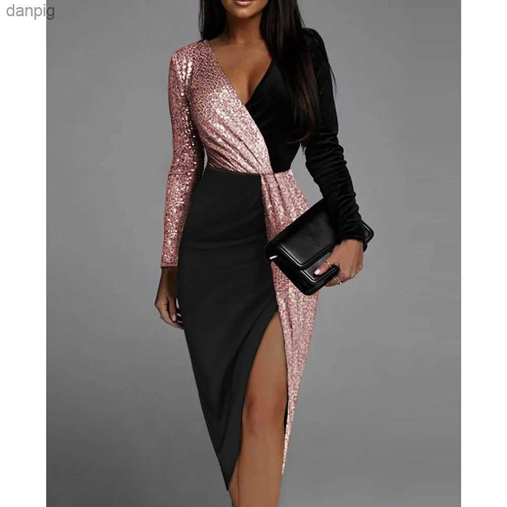 Urban Sexy Dresses Plus Size Formal Occas Long Dress for Women Clothing 2023 Autumn Skirt for Female Evening Party Oversized Elegant Dress Y240402