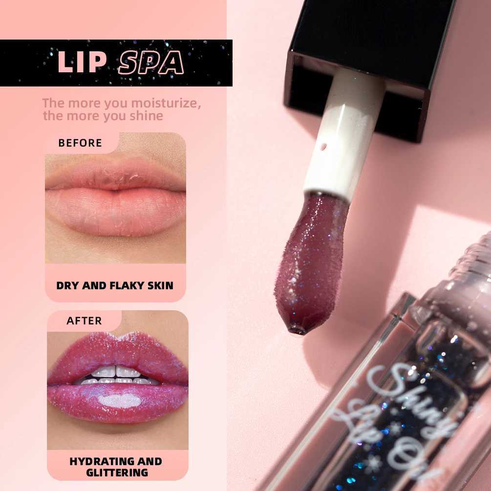 QIBEST Moisturizing Color Changing Lip Oil Glossy lipstick Makeup Shiny Black Lip Color Coloring lipstick Care Cosmetics W241101
