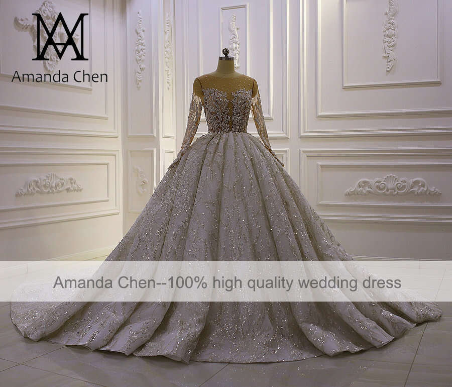 2024Model Design Lace Applique Sexy See Through Wedding dress