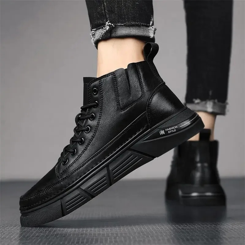 Vintage platform mens boots lace mens shoes Y2k offers size 45 high-quality classic anti slip trend 2025 retro 241031