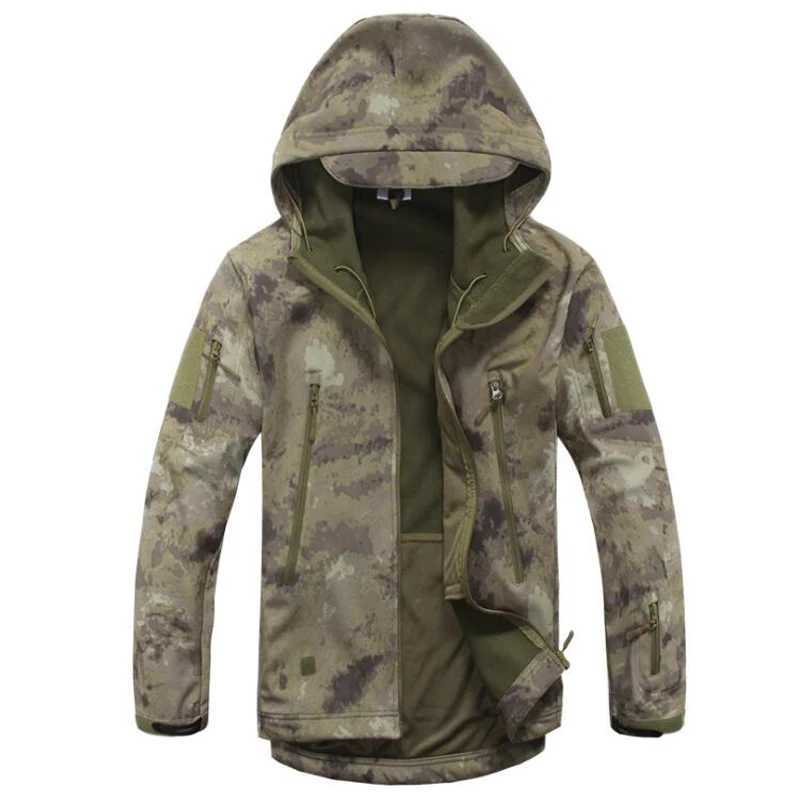 Lurker leather soft shell outdoor tactical jacket waterproof and windproof Tadcamo hunting camouflage Flce warm clothing W241102