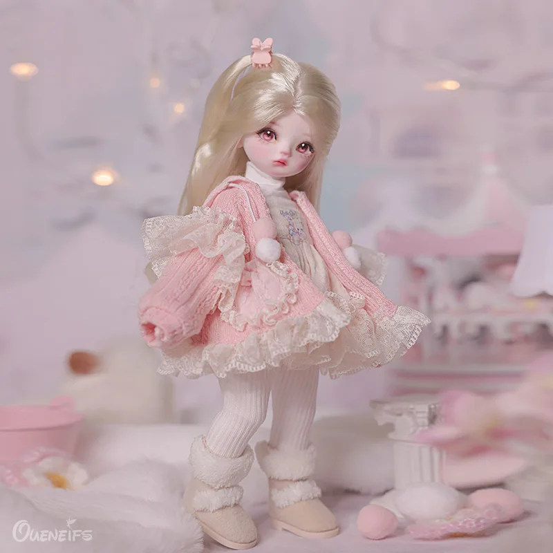 Sapphire BJD 1/6 Art Doll 25.3cm In Pink Sweater Jacket And Skirt For Winter 2025 YOSD Fantasy new Resin Toys