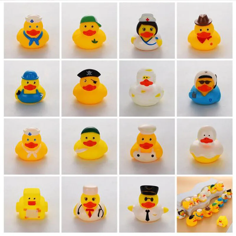 5-30Pcs/Lot Rubber Ducks 2025 Baby Bath Toys Kids Shower Bath Toy Float Squeaky Sound Duck Water new Play Game Gift For Children