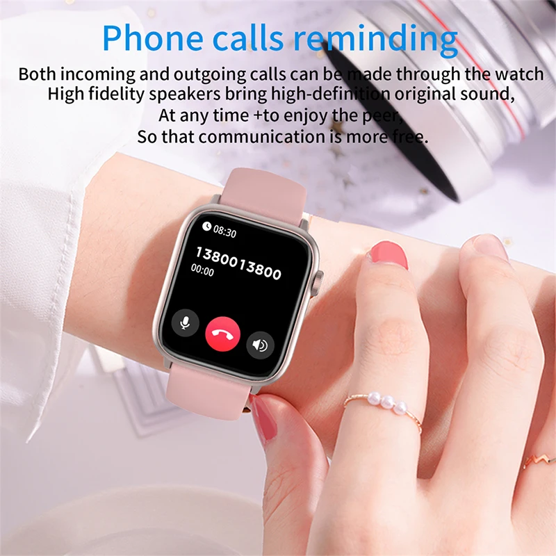 2025 Fashionable Ultra-thin 1.85 inch Bluetooth Call Smartwatch Men Support 123 Sport 2023 New Women new Rotary keys Smart Watch Man+Box