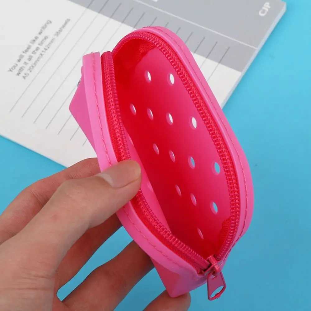 Durable Holes Coin Purse Mini Bags EVA Waterproof Cute Storage Baskets Fi Kid Outdoor Picnic Small Solid Color Jelly BagXJ241111