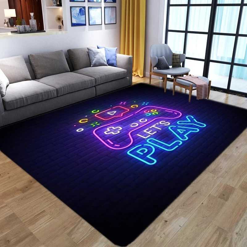 3D Gamer Carpet for Living Room Childrens Bedroom Decor Play Non-slip Floor Rug Anime Game Controller Door Mat Tapis CuisineXJ241101