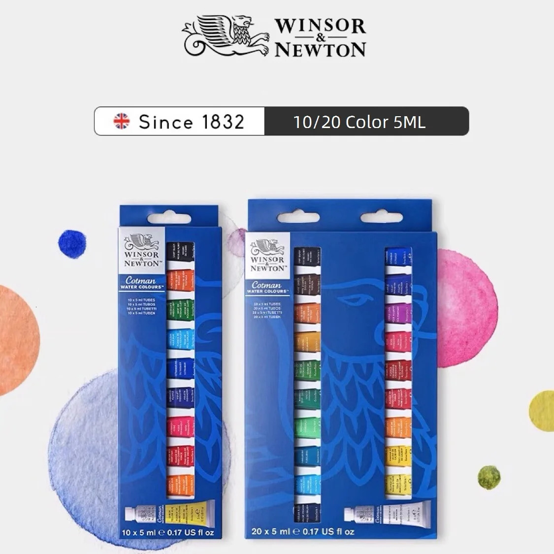 Winsor ton Cotman Watercolor Paint Set 10/20 Colors 5ml 0.17-oz Aluminum Tubes Beginners Aquarela Painting Art Supplies 240318