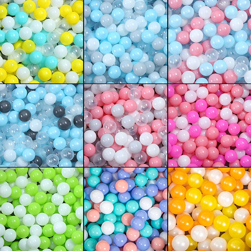 100Pcs Colors Baby Plastic Balls Water Pool Ocean Wave Ball Eco-Friendly Transparent Pit Soft Kids Basketball Outdoor Toys