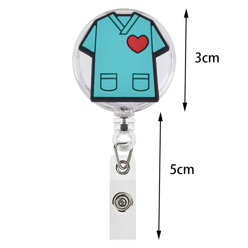 2025 1 Piece PVC Retractable Nurse Badge Reel Cute Colorful Love Heart Students Name Tag ID Card Holder new Keychains Lanyard