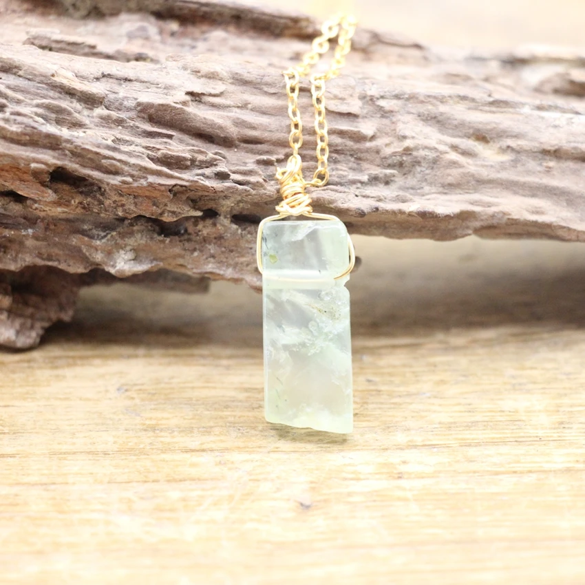 Gold Chains 2025 Wire Wrapped Raw Stone Silce Slab Pendants,Healing Crystal new Reiki Natural Quartz Gems Necklace Women Jewelry,QC3291