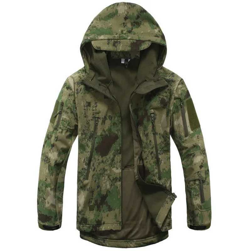 Lurker leather soft shell outdoor tactical jacket waterproof and windproof Tadcamo hunting camouflage Flce warm clothing W241102