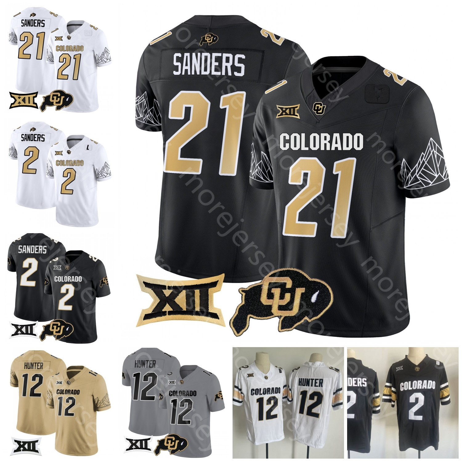 Colorado Football Jersey College Shadeur Shilo Sanders Travis Hunter Black White Brown All Stitched