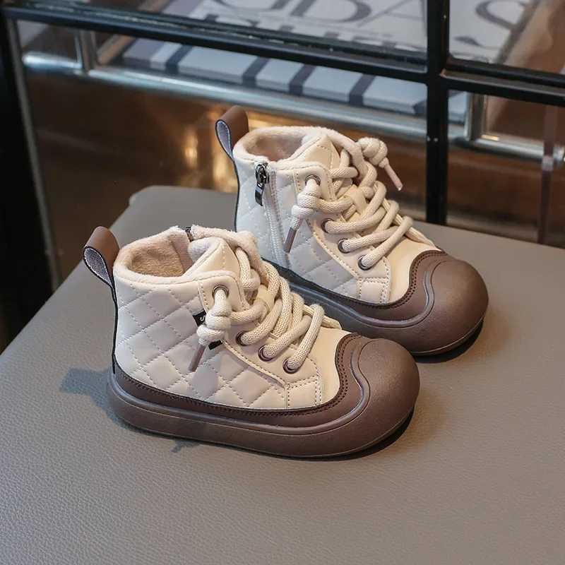 New Girls Shoes Winter Girls Boots Mid Top Waterproof Boys Skateboarding Shoes Childrens Warm Cotton Shoes Casual Childrens Shoes Robot M241102