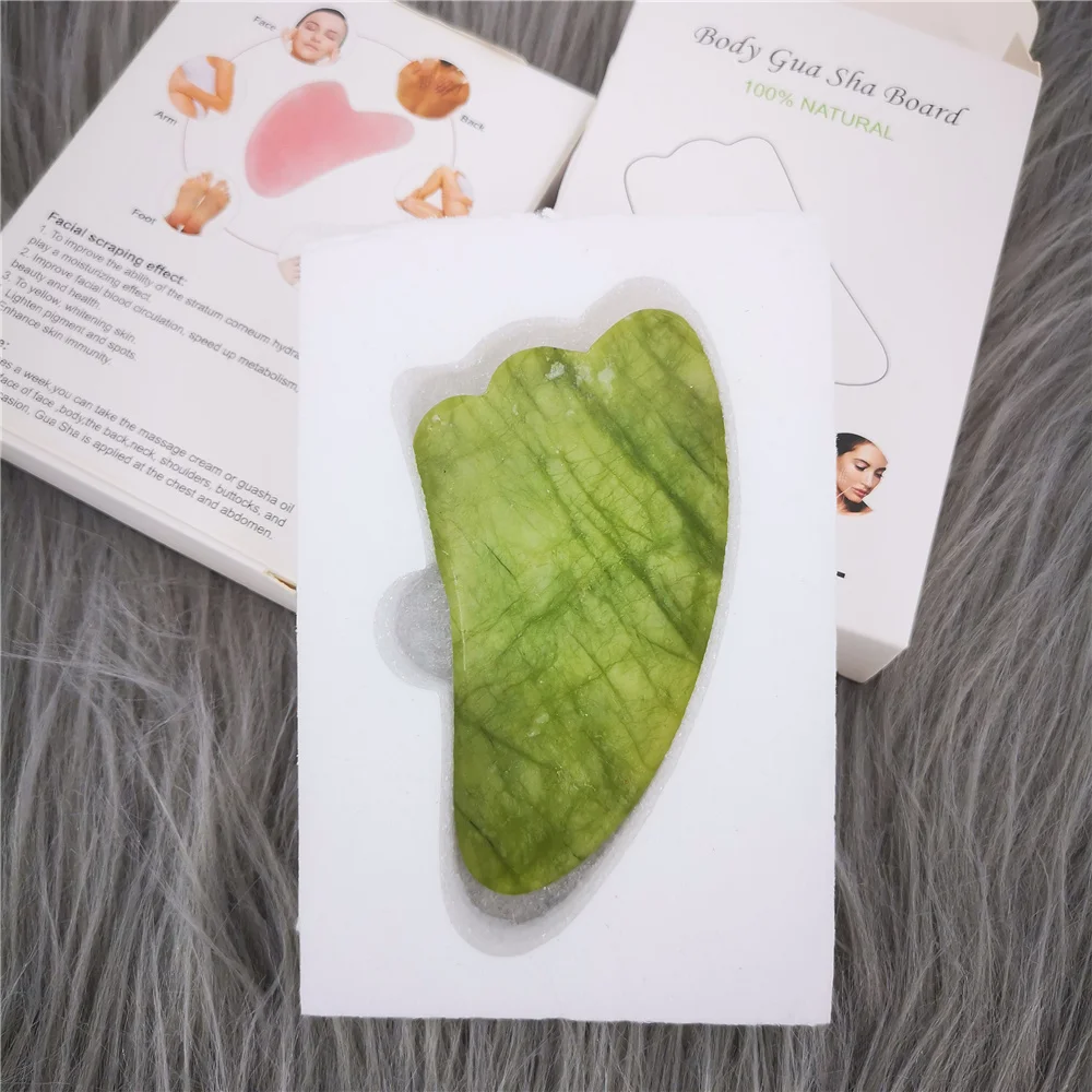 e cc Gua Scraper Jade Natural Sha Board Massage Rose Quartz Guasha Stone For Face Neck Skin Lifting Wrinkle Remover Beauty Car sha