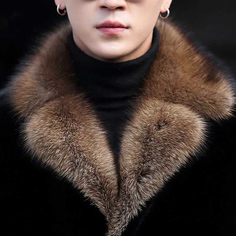 Winter Coat Mens Thickened Mink Coat Suit Collar Mink New Faux FurXJ241102
