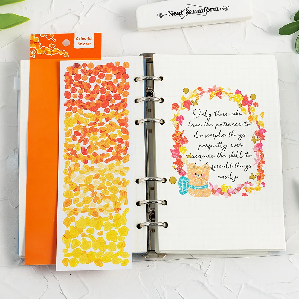 8pcs new Cute Shiny Korean Hologram Stickers Kpop Toploader Decor - Colorful Kawaii Reflective Deco 2025 Stickers With Flowers & Leaves