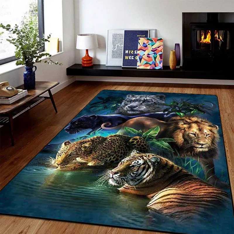 Creative 3D Animals Printing Carpet Rug Tiger Lion Leopard Door Large Mat Bath Mat for Living Room Bedroom Entrance DecorationXJ241101
