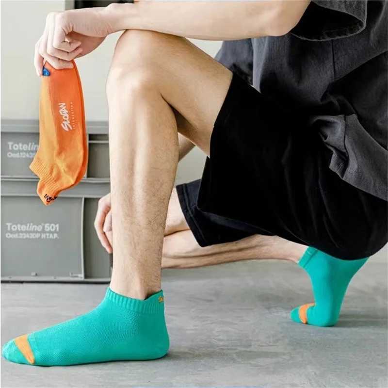 10 Pairs Fashion Mesh Summer Cute Cartoon Eyes Embroidered Sweat Absorbent Breathable Men Low Cut Ankle Knitted Boat LX241102